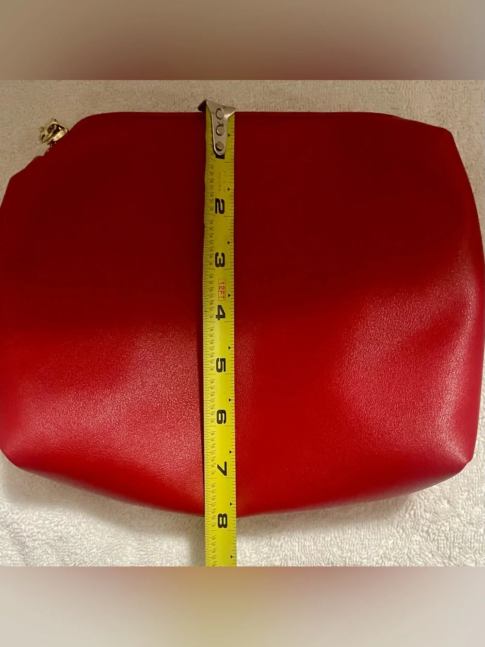 Steve Madden Red Cosmetic Pouch with Gold Hardware